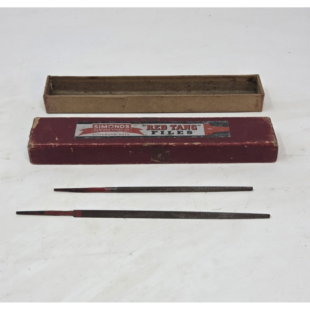 Simonds Red Tang Files, 5 New In Box ,one Round File Used